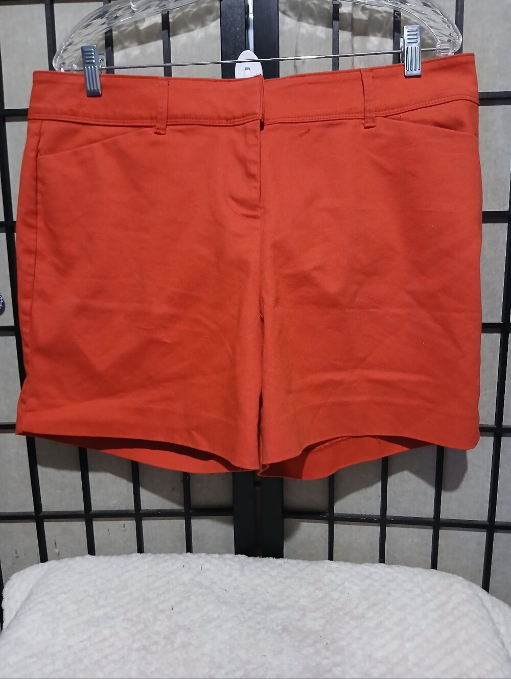 High-Rise Tailored Women's Shorts in Bright Orange